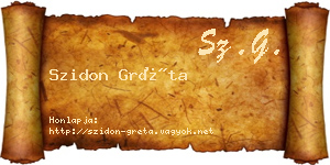 Szidon Gréta névjegykártya